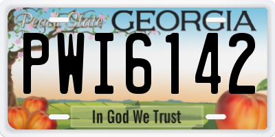 GA license plate PWI6142