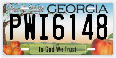 GA license plate PWI6148