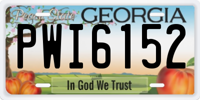 GA license plate PWI6152