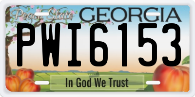 GA license plate PWI6153