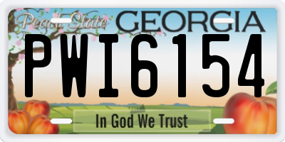 GA license plate PWI6154