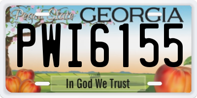 GA license plate PWI6155