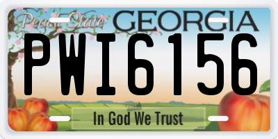 GA license plate PWI6156