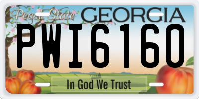 GA license plate PWI6160