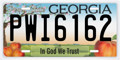 GA license plate PWI6162