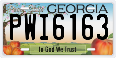 GA license plate PWI6163