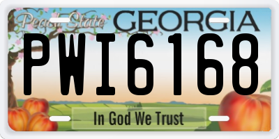 GA license plate PWI6168