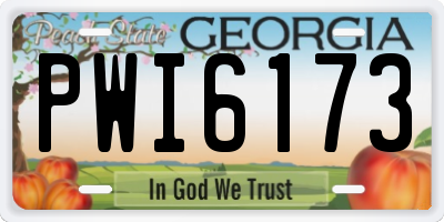 GA license plate PWI6173