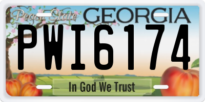 GA license plate PWI6174