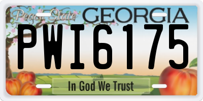 GA license plate PWI6175