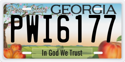 GA license plate PWI6177