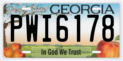 GA license plate PWI6178
