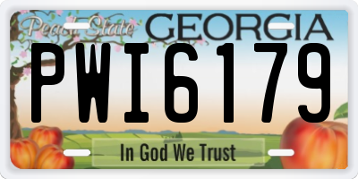 GA license plate PWI6179