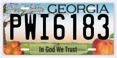 GA license plate PWI6183