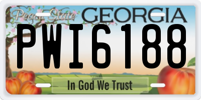 GA license plate PWI6188