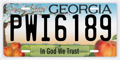 GA license plate PWI6189