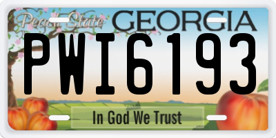 GA license plate PWI6193