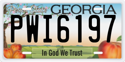 GA license plate PWI6197