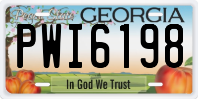 GA license plate PWI6198