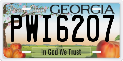GA license plate PWI6207