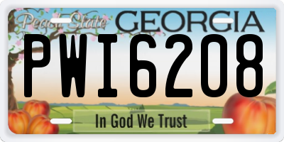 GA license plate PWI6208