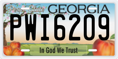 GA license plate PWI6209