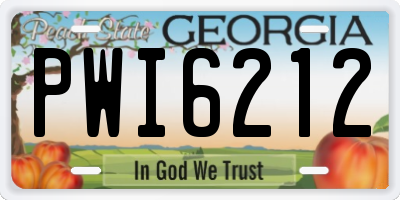 GA license plate PWI6212