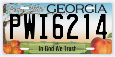 GA license plate PWI6214