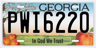 GA license plate PWI6220