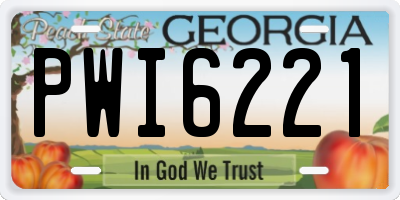 GA license plate PWI6221