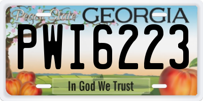 GA license plate PWI6223