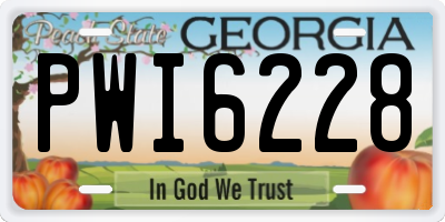 GA license plate PWI6228