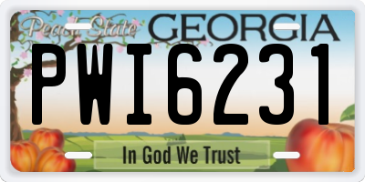 GA license plate PWI6231