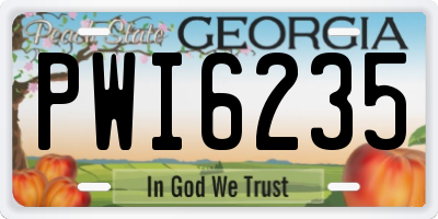 GA license plate PWI6235