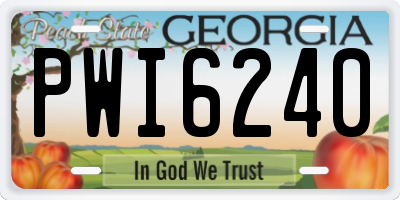 GA license plate PWI6240