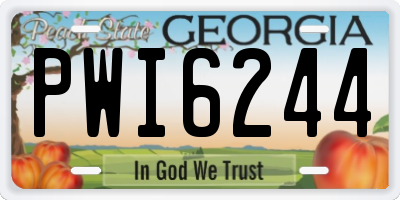 GA license plate PWI6244