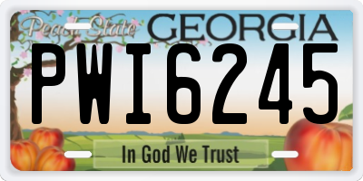 GA license plate PWI6245