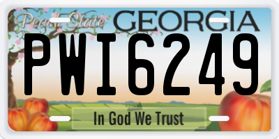 GA license plate PWI6249