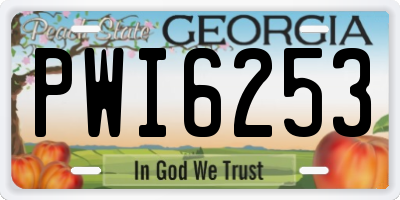 GA license plate PWI6253