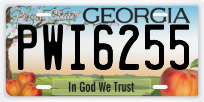GA license plate PWI6255