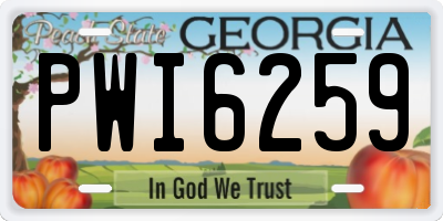 GA license plate PWI6259