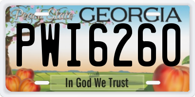 GA license plate PWI6260