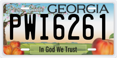 GA license plate PWI6261