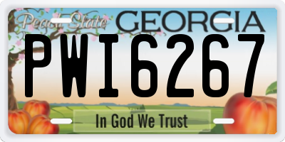 GA license plate PWI6267