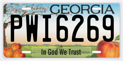 GA license plate PWI6269