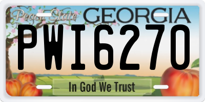 GA license plate PWI6270