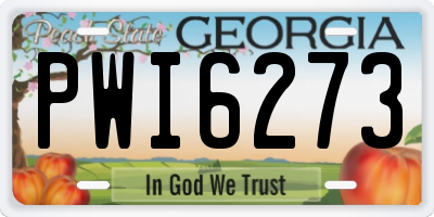 GA license plate PWI6273