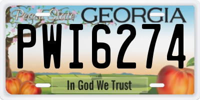 GA license plate PWI6274