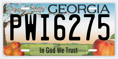 GA license plate PWI6275
