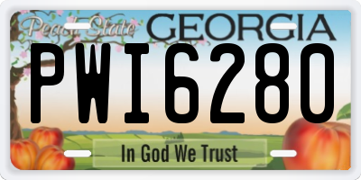 GA license plate PWI6280